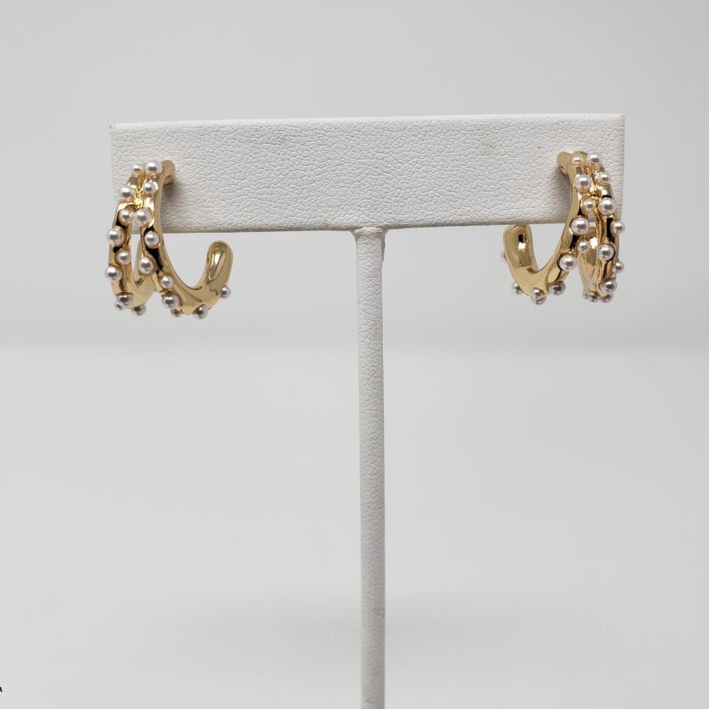NWT Sugarfix by Baublebar Gold-Tone Lot of 3 Earrings Hoop Globe Paperclip - Picture 5 of 11
